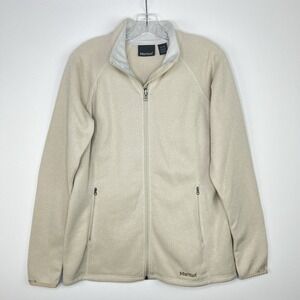MARMOT Cream Outdoor Heritage Neutral Minimalist Fleece Sweater Full Zip Size XL